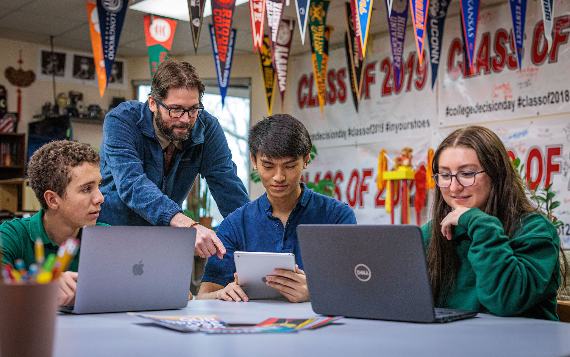 college counselor with students